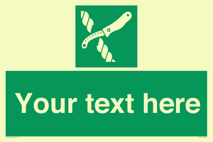 Custom sign safe condition Liferaft knife